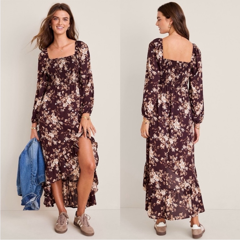NWT Helen Long Sleeve Floral Maxi Dress Sz L